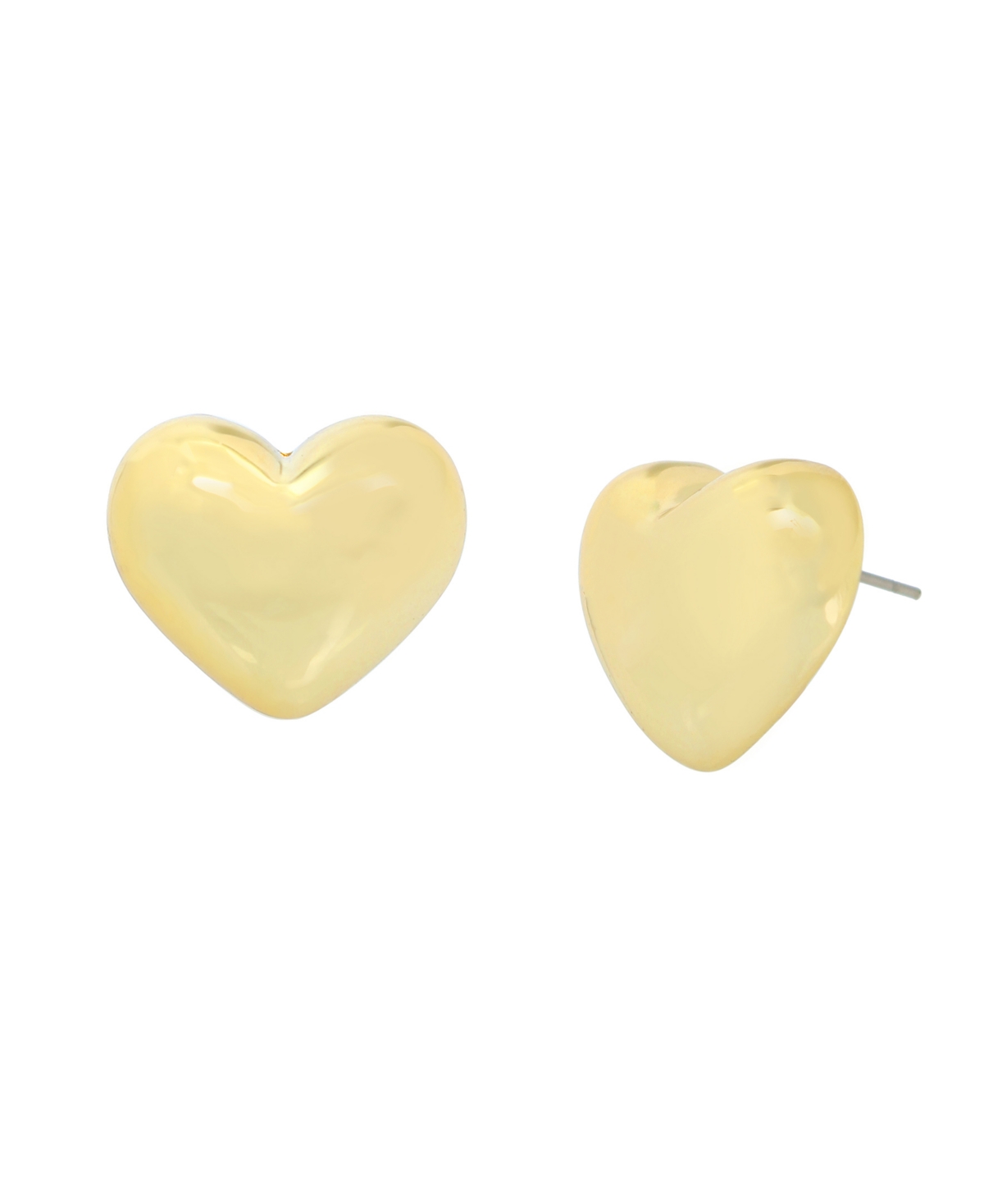 Steve Madden Puffy Heart Earrings In Gold