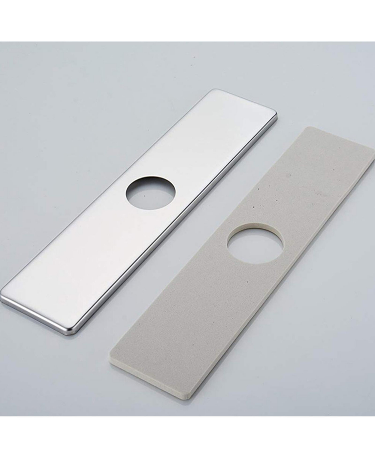 Greenspring Sink Hole Cover10 Inch 1 or 3 Hole Long Rectangle Cover Deck Plate Faucet Escutcheon for Bathroom or Kitchen Vanity Sink Faucet St