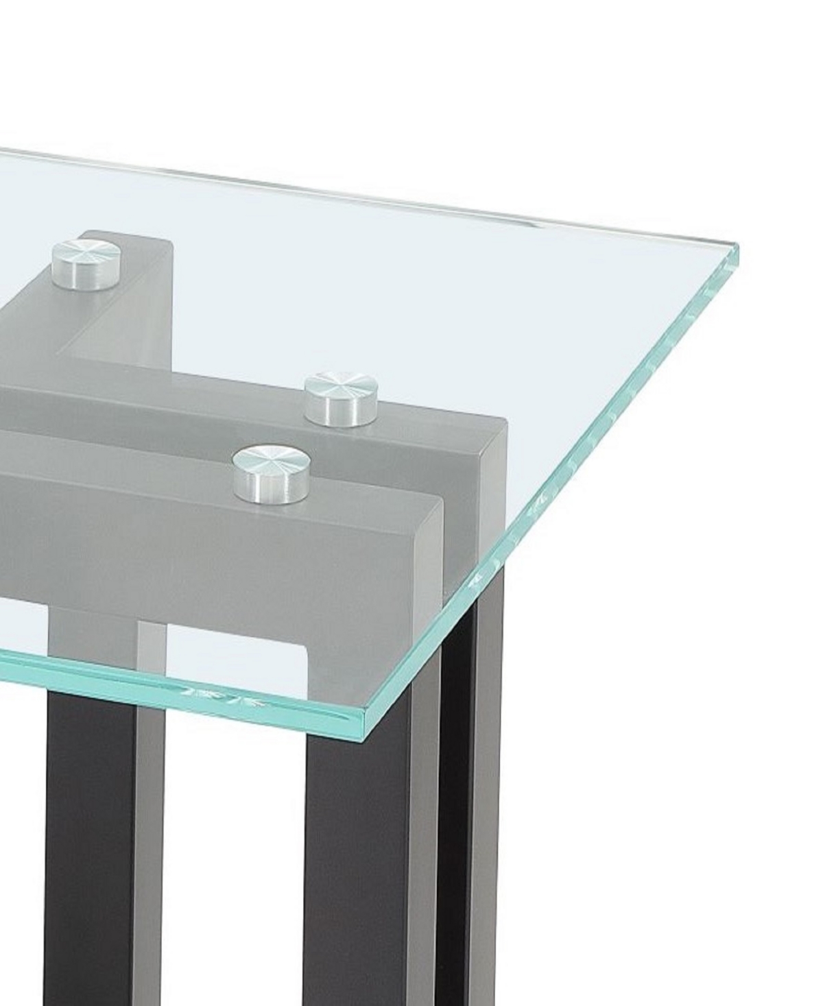 Macy's Emila 24" Square Glass Mix And Match End Table In Clear Glass,gunmetal