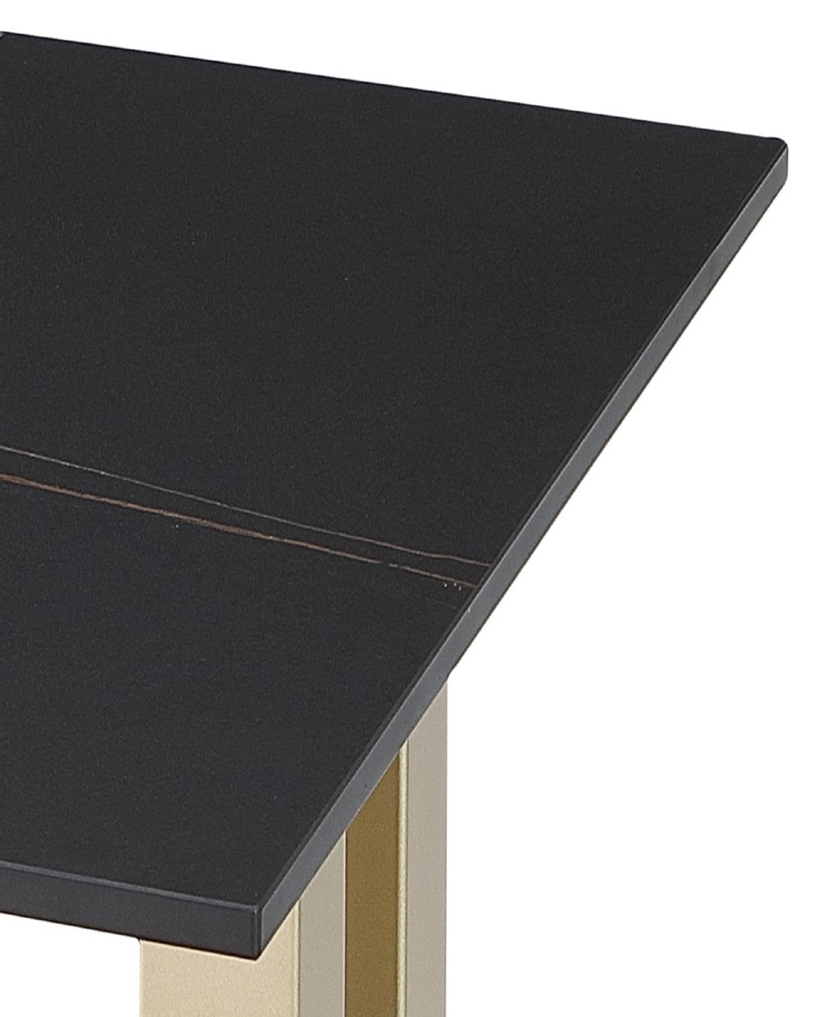 Macy's Emila 24" Square Sintered Stone Mix And Match End Table In Stone Black,champagne