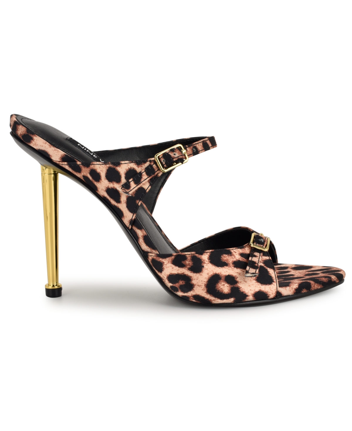 Nine West Women's Reida Open Toe Dress Sandals In Leopard Satin