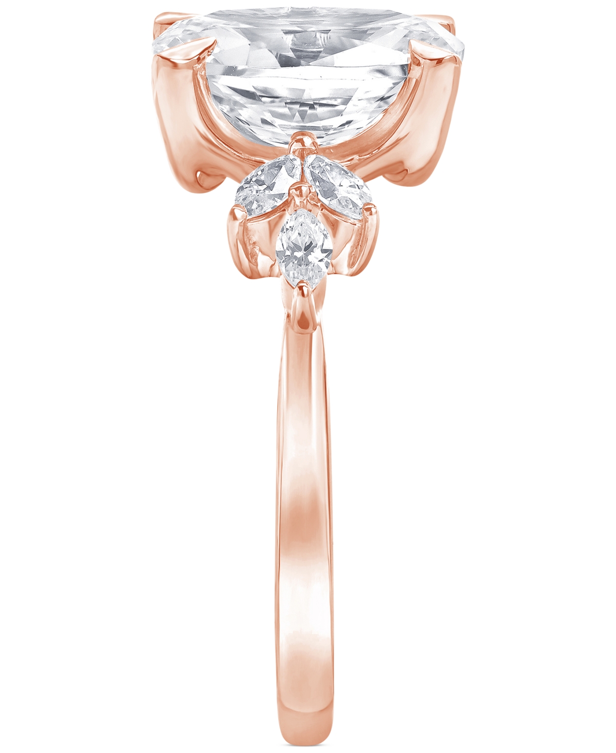 Badgley Mischka Igi Certified Lab Grown Diamond Oval Engagement Ring (3-1/3 Ct. T.w.) In 14k White, Yellow Or Rose G In Rose Gold