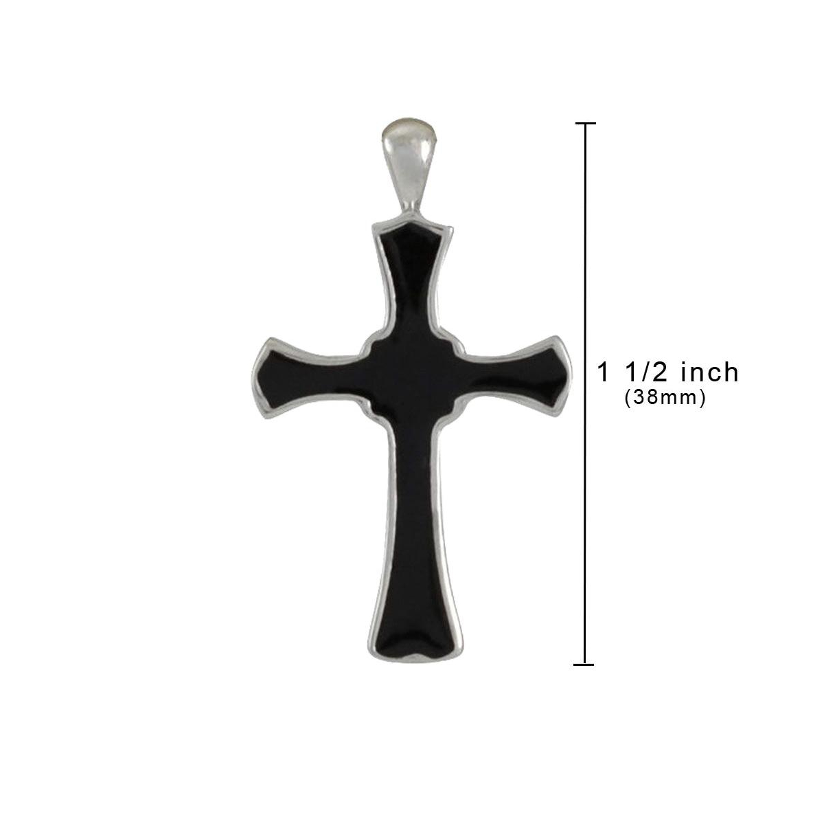 Drs, Inc. SterlingBlack Cross Cremation Pendant with inch Necklace - Silver