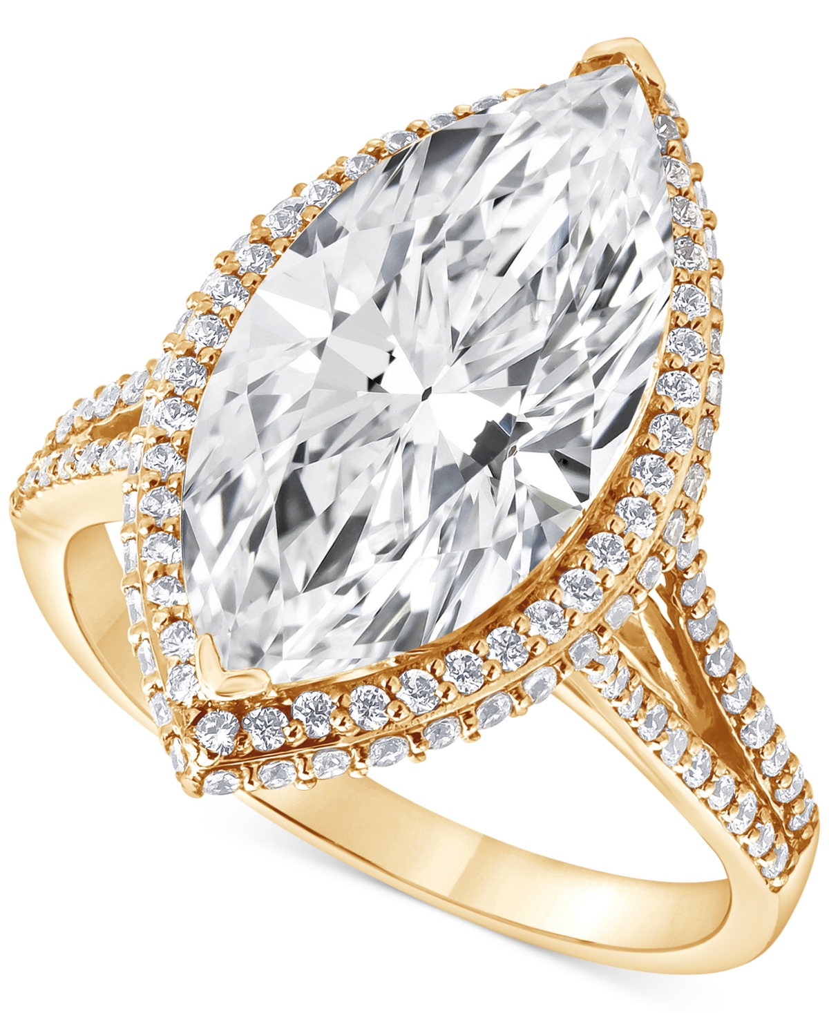Badgley Mischka Igi Certified Lab Grown Diamond Marquise Halo Engagement Ring (5-5/8 Ct. T.w.) In 14k White, Yellow In Yellow Gold