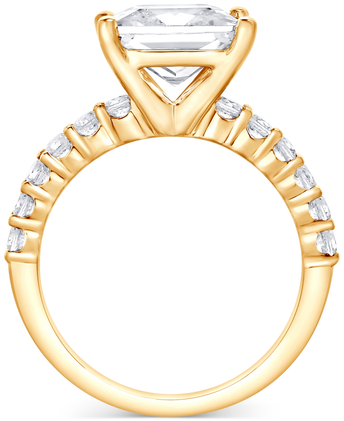 Badgley Mischka Igi Certified Lab Grown Diamond Princess-cut Engagement Ring (4 Ct. T.w.) In 14k White, Yellow Or Ro In Yellow Gold