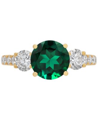 Lab Grown Ruby (3 ct. t.w.) & Lab Grown Diamond (1 ct. t.w.) Ring in 14k Gold (Also in Lab Grown Emerald & Lab Grown Sapphire)