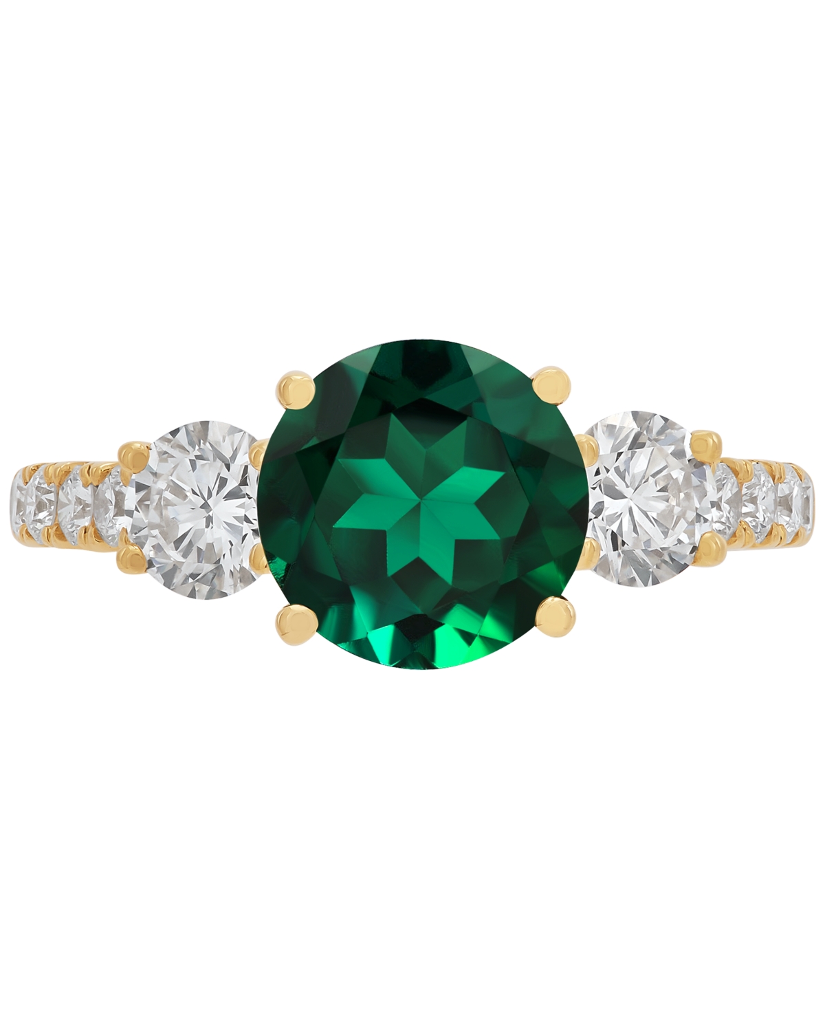Grown With Love Lab Grown Ruby (3 Ct. T.w.) & Lab Grown Diamond (1 Ct. T.w.) Ring In 14k Gold (also In Lab Grown Eme In Emerald