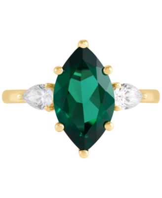 Lab Grown Ruby (3-1/3 ct. t.w.) & Lab Grown Diamond (1/2 ct. t.w.) Marquise Ring in 14k Gold (Also in Lab Grown Emerald & Lab Grown Sapphire)