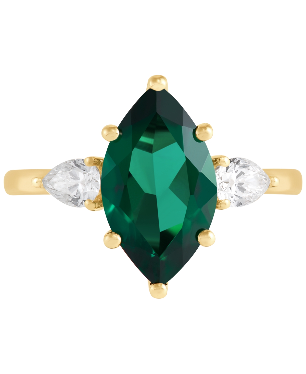 Grown With Love Lab Grown Ruby (3-1/3 Ct. T.w.) & Lab Grown Diamond (1/2 Ct. T.w.) Marquise Ring In 14k Gold (also I In Emerald