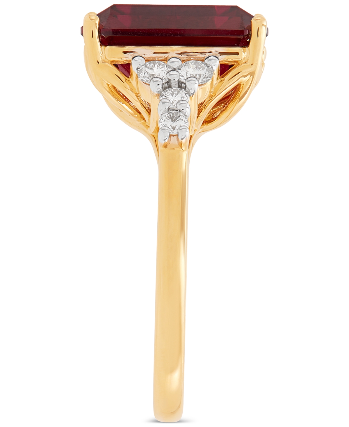 Grown With Love Lab Grown Gemstone & Lab Grown Diamond (1/3 Ct. T.w.) Ring In 14k Gold In Ruby