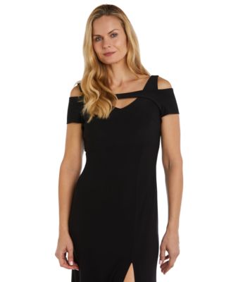 Nightway Cold-Shoulder Keyhole Gown