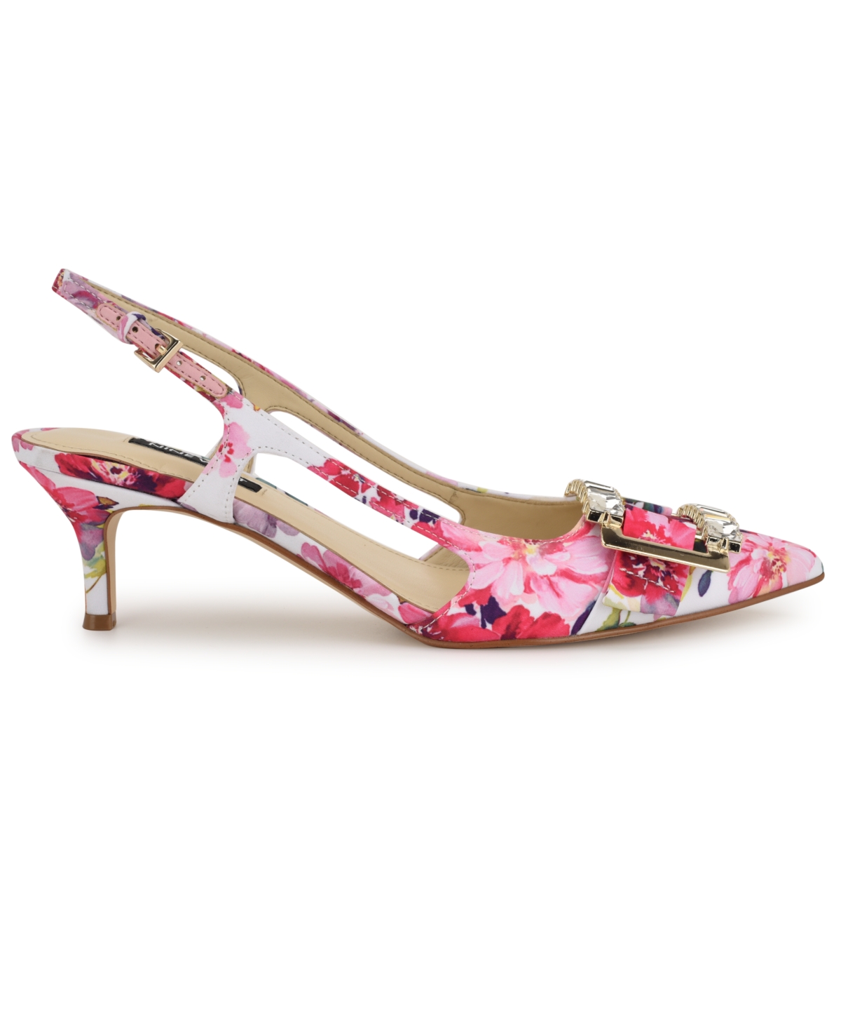 Shop Nine West Women's Neeri Pointy Toe Dress Pumps In Pink Tea Party Floral