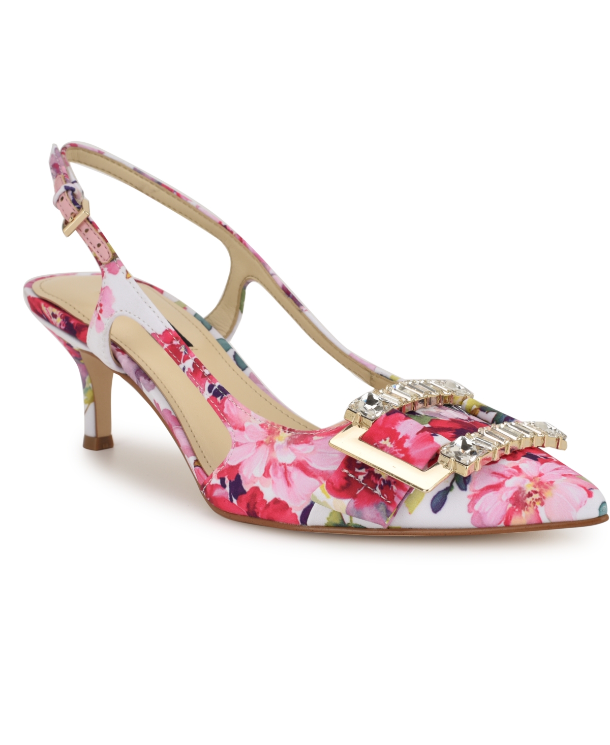 Shop Nine West Women's Neeri Pointy Toe Dress Pumps In Pink Tea Party Floral