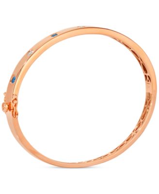 Anywear Everywear&reg; Blueberry Sapphire (1/4 ct. t.w.) & White Sapphire (1/4 ct. t.w.) or Pink Sapphire (1/4 ct. t.w.) & White Sapphire (1/4 ct. t.w.) Bangle Bracelet in 14k Yellow Gold (also in rose gold and white gold)