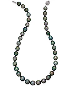 Cultured Tahitian Black Pearl (10-12mm) Strand Necklace in 14k White Gold