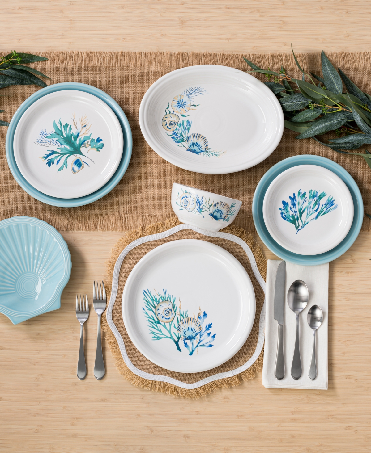 Fiesta Coastal Shores Medium Oval Serving Platter In Coastal Shores