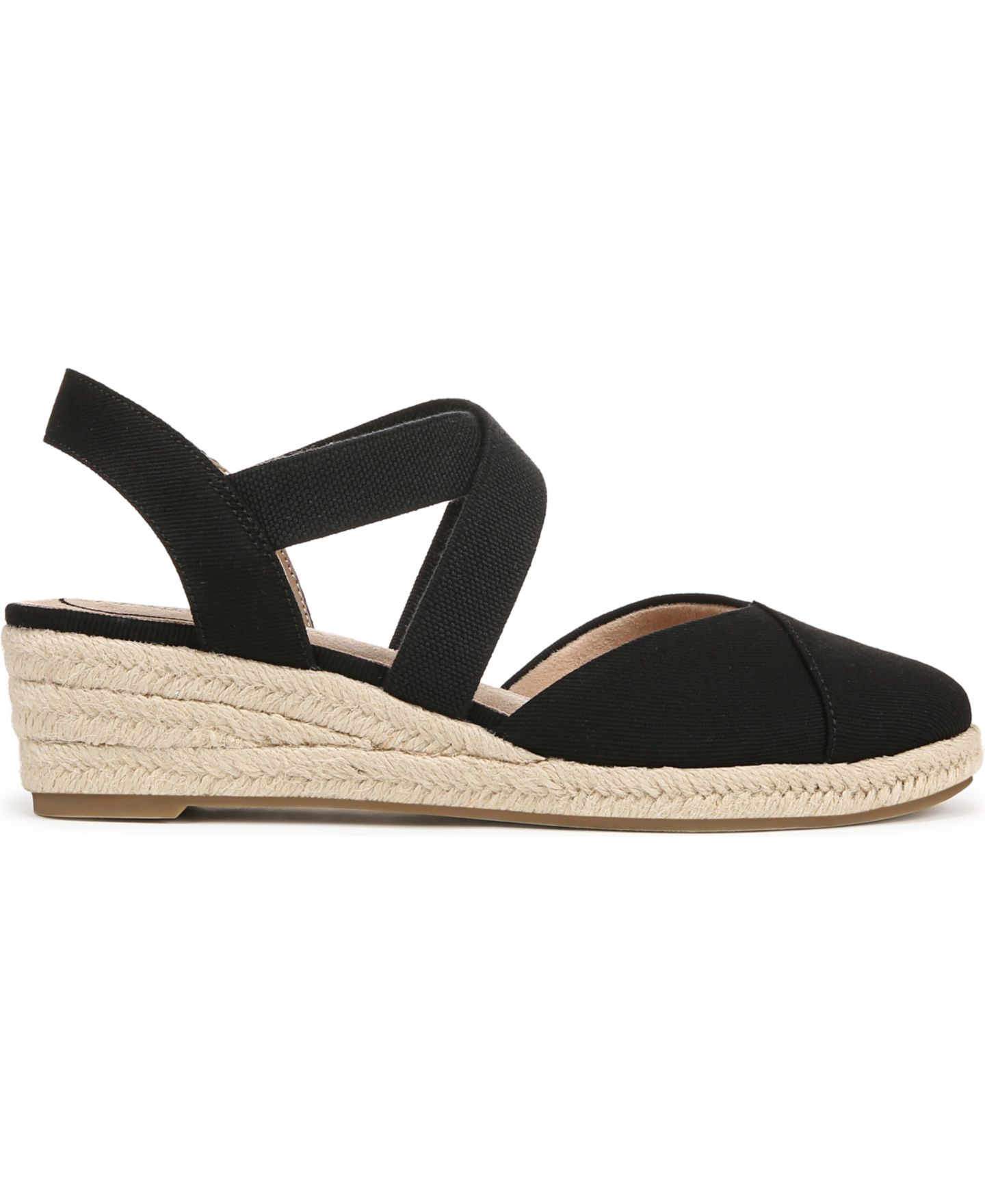 Женские сандалии LifeStride Kimball Wedge Espadrilles, цвет: Чёрный холщовый — фото 2