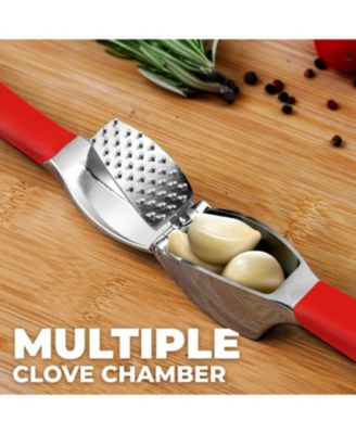 Garlic Press Comfort Grip with Peeler and Brush