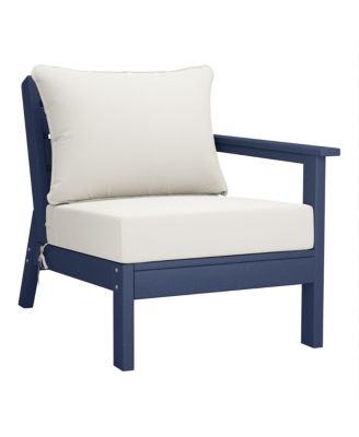 HDPE Outdoor Patio Right Arm Facing Sectional Corner Club Chair with Cushions