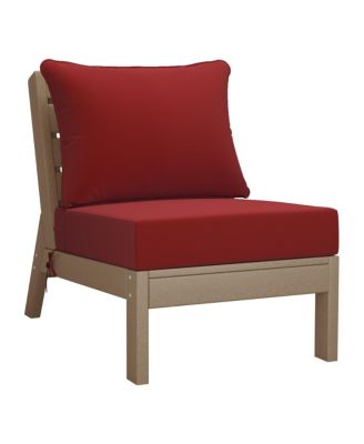 Outdoor 6-Piece Weathered Wood Modular Sectional Patio Furniture Sofa Set