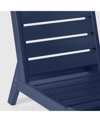 Outdoor HDPE Deep Seating Modular Armless Patio Blue Chair with Cushions