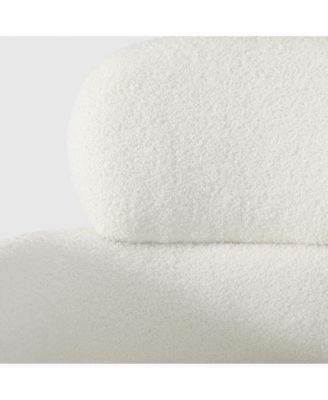 Mid-Century Modern Faux Sherpa Swivel Barrel Accent Chair (Set of 2)