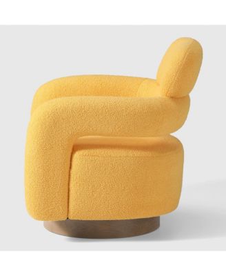 Mid-Century Modern Faux Sherpa Swivel Barrel Accent Chair (Set of 2)