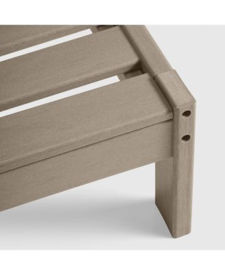 Outdoor Patio HDPE Weathered Wood Loveseat Sofa with Patio Cushions