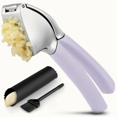 Garlic Press Comfort Grip with Peeler and Brush