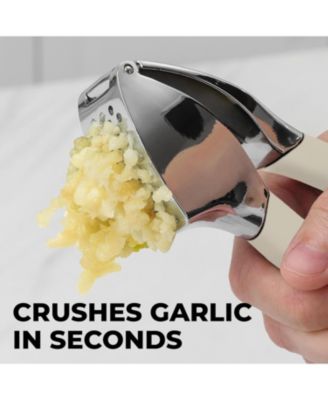Garlic Press Comfort Grip with Peeler and Brush