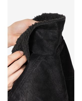 Boys Faux Suede Ranger Jacket With Faux Shearling Lining