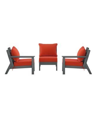 Outdoor Patio HDPE Gray Sectional Sofa with Patio Cushions
