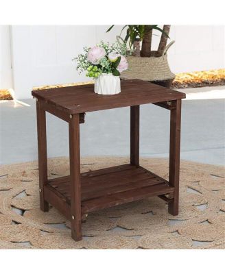 Rectangular Wood Side Table For Indoor & Outdoor