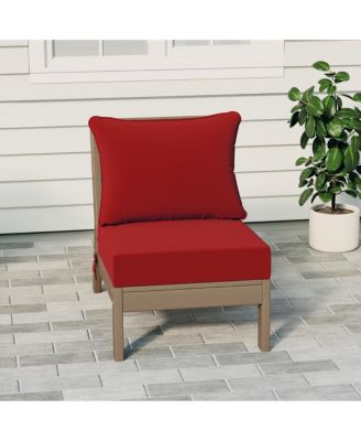 Outdoor HDPE Deep Seating Modular Armless Patio Weathered Wood Chair with Cushions