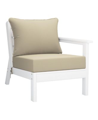 Outdoor Patio HDPE White Sectional Sofa with Patio Cushions