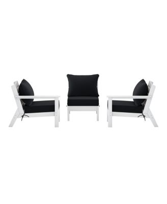 Outdoor Patio HDPE White Sectional Sofa with Patio Cushions