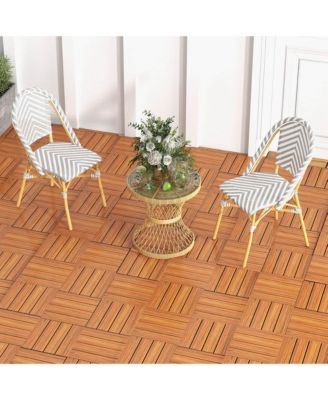 18 PCS Interlocking Deck Tiles Anti-slip Floor Tiles for Poolside All Weather