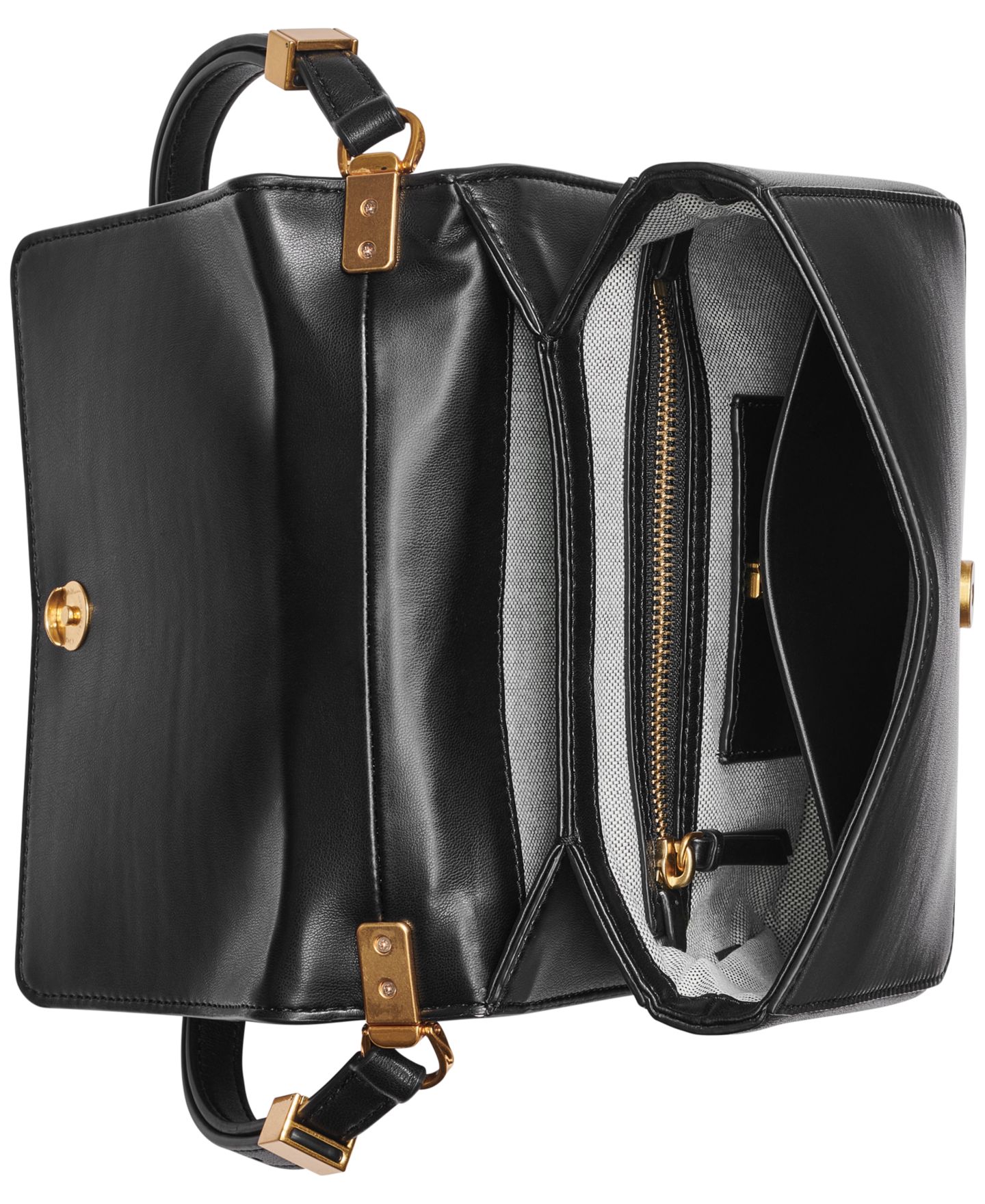 Женская сумка Donna Karan New York Jericho Flap Shoulder with Sculpted Hardware, цвет: Чёрный — фото 5