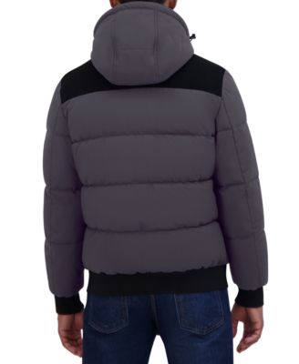 Men's Mixed Media Bomber Jacket