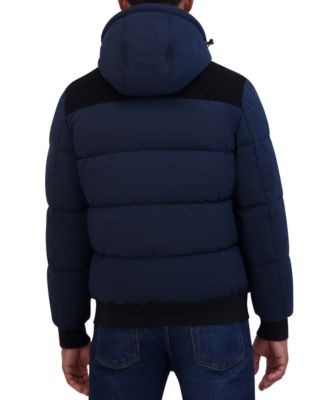 Men's Mixed Media Bomber Jacket