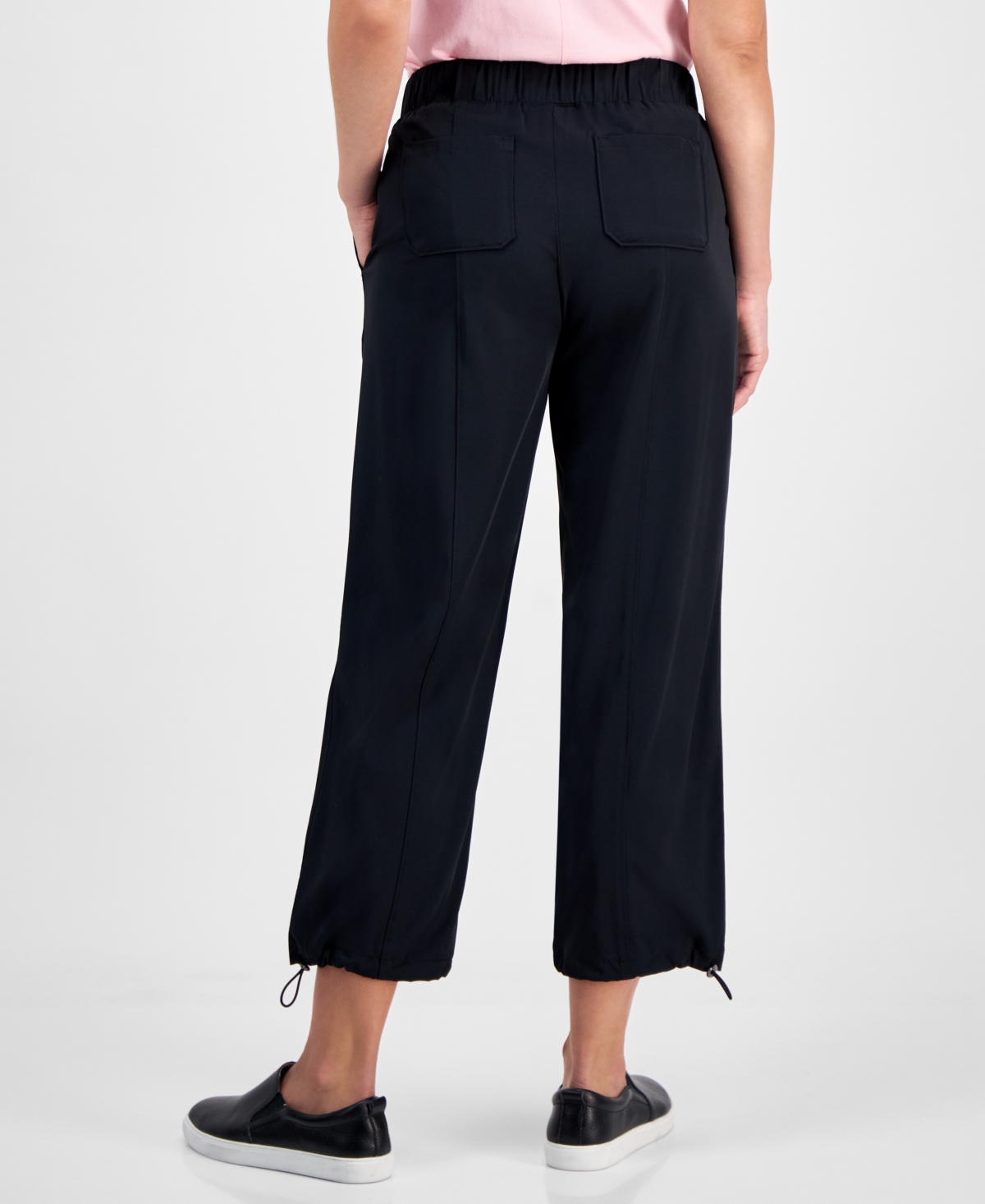 Style & Co Petite Techy Ankle Pants, Exclusively At Macy's In Deep Black