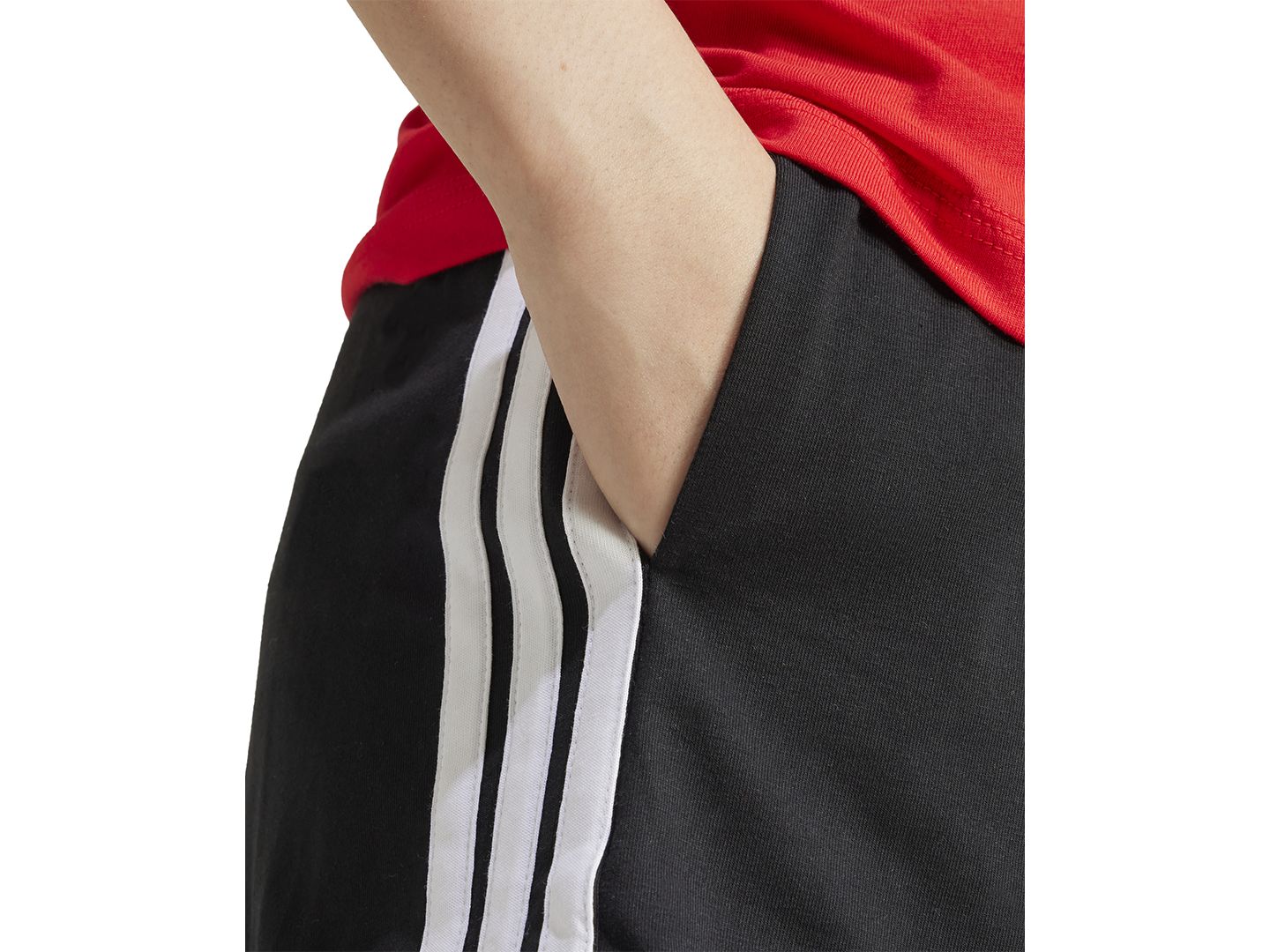 Женские шорты adidas Essential Drawstring Pull-On, цвет: Чёрный / Белый — фото 8