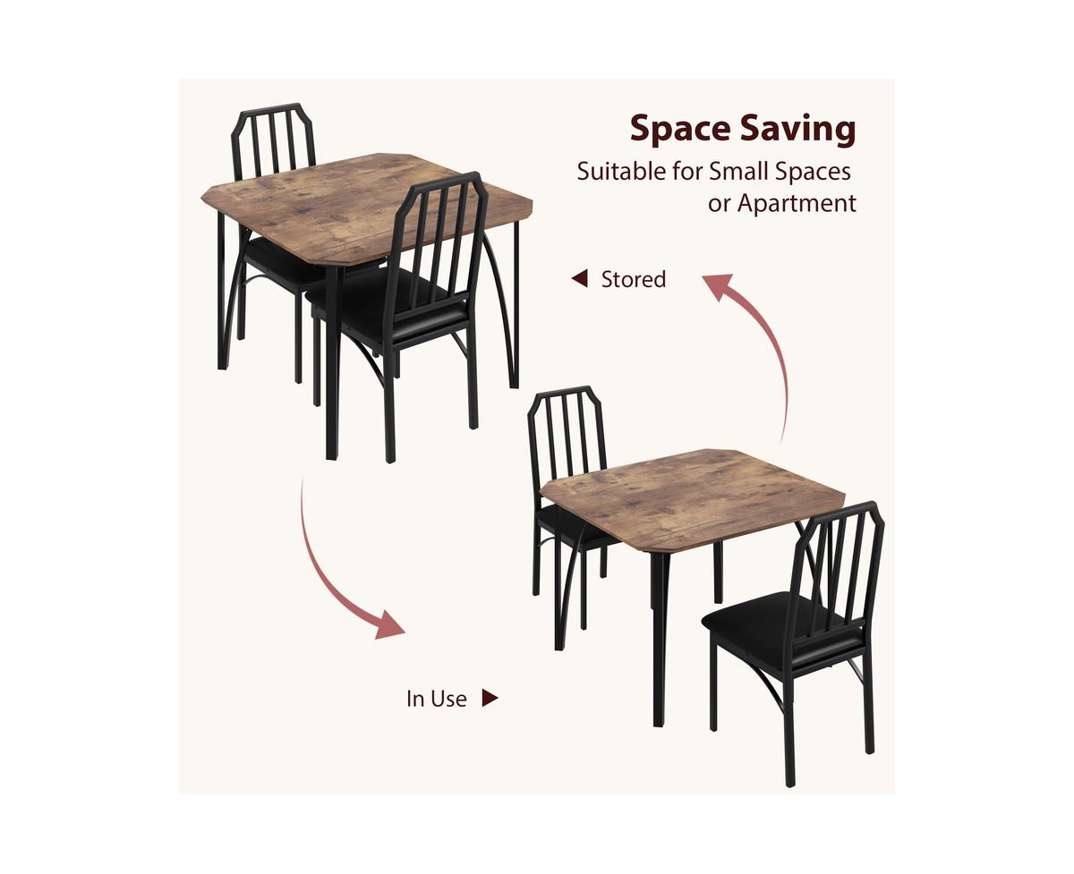 gaomon 3 Pieces Dining Table Set for 2, Dining Room Table Set for 2, Small Kitchen Table for 2 with Upholstered Chairs,Dinner Table Set for 2, Kitchen