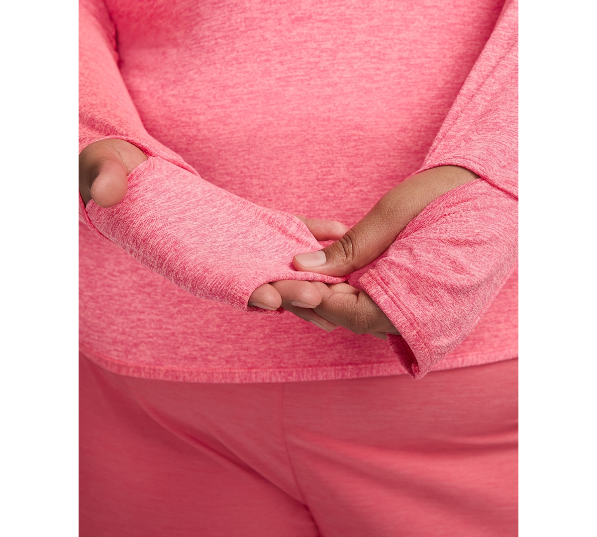 Nike Plus Size Active Dri-fit Swift-element Uv 1/4-zip Running Top In Pink