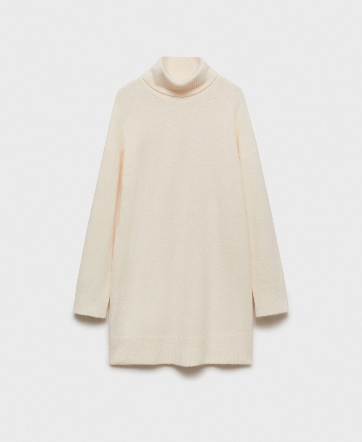 Mango Women's Short Turtleneck Knitted Dress In Ecru