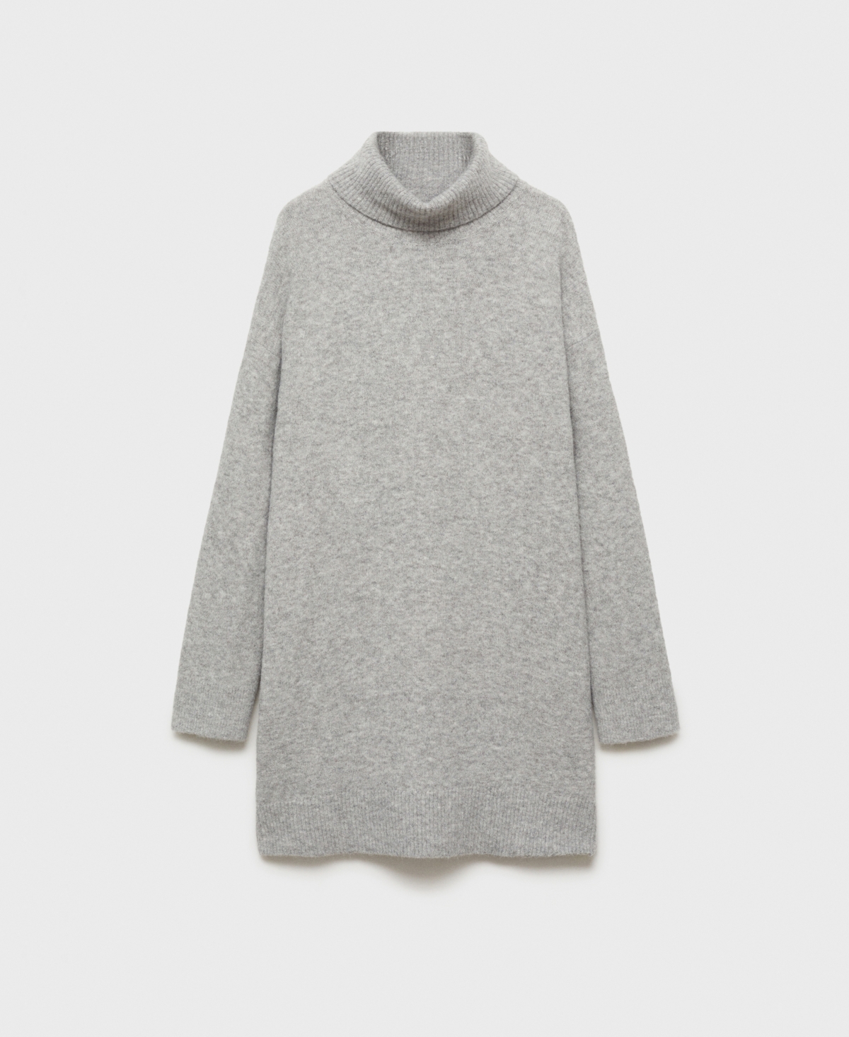 Mango Women's Short Turtleneck Knitted Dress In Medium Heather Gray