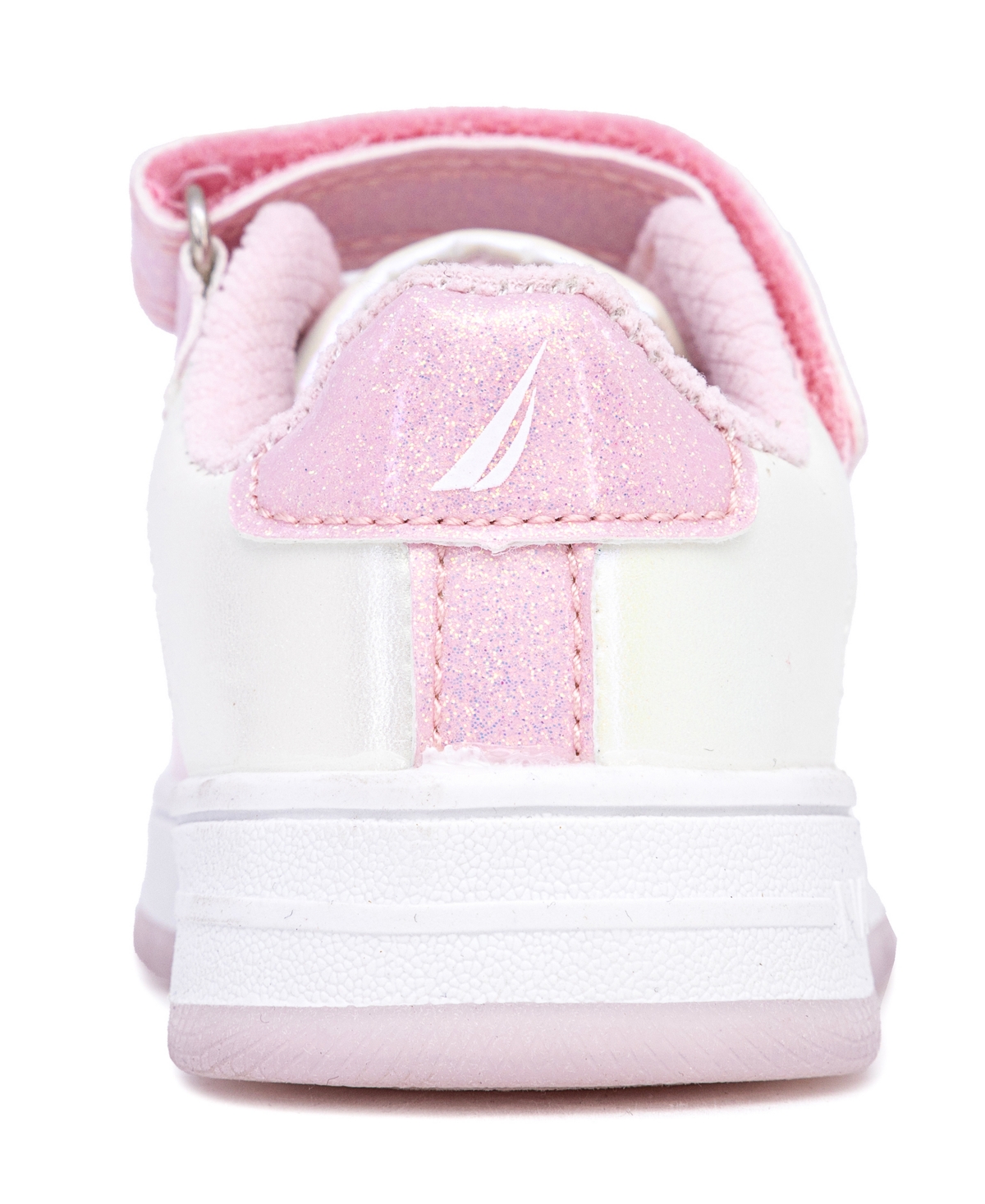 Shop Nautica Toddler Girls Sienae Casual Sneaker In White,iri,pink Glitter