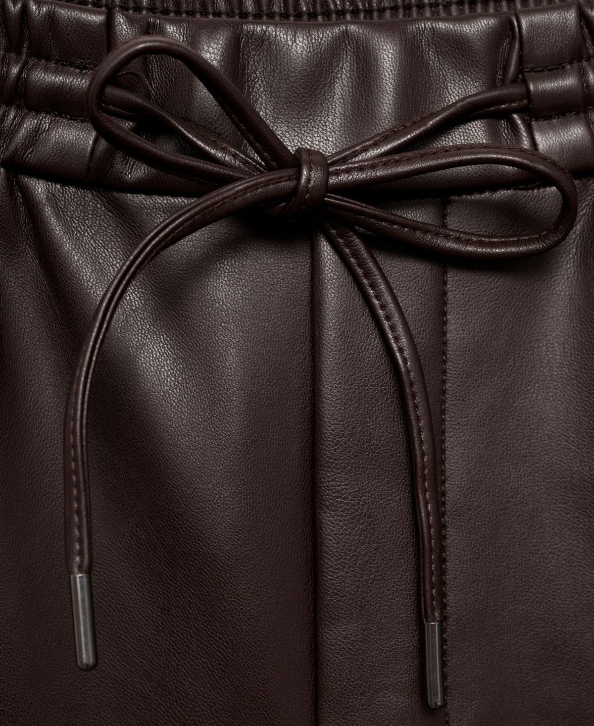 Mango Women's Leather-Effect Elastic Waist Trousers