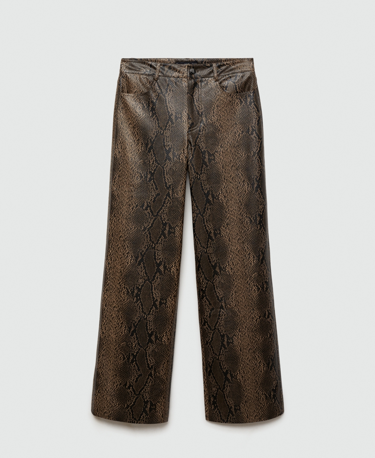 Mango Women's Straight Snakeskin-effect Pants In Beige