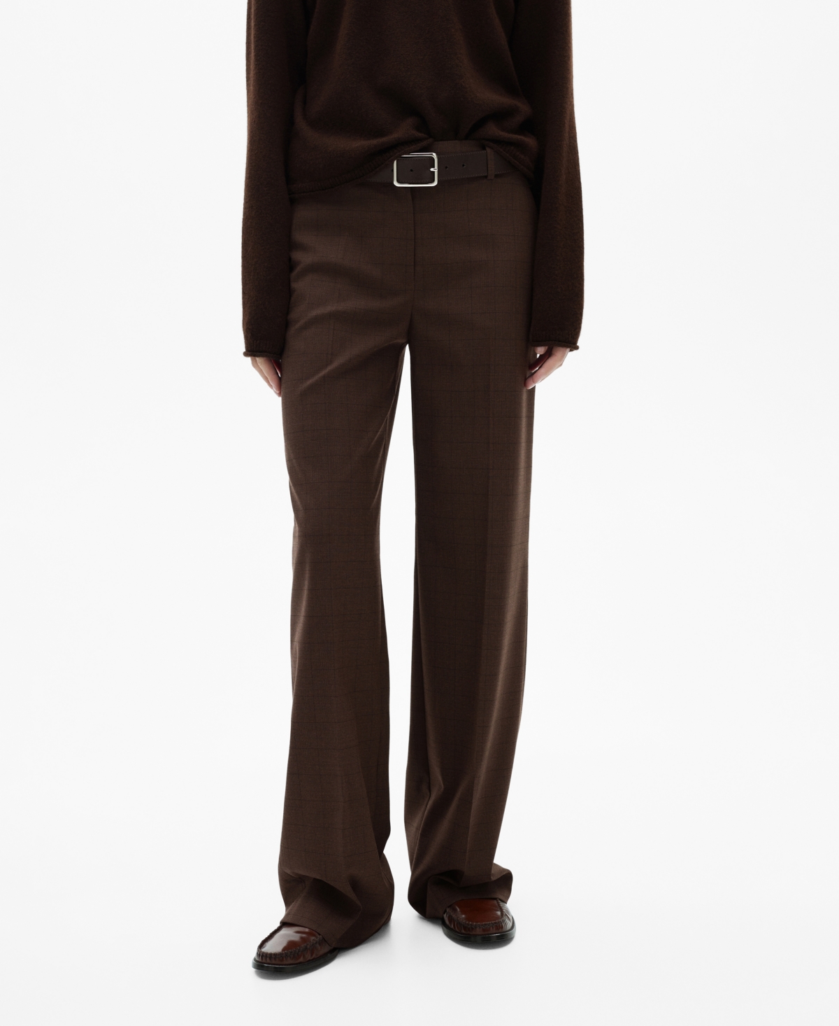 Mango Women's Straight Checked Pants